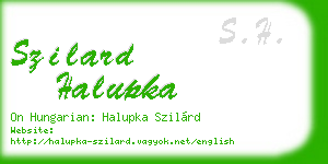 szilard halupka business card